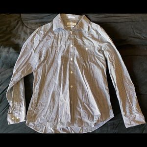 Calvin Klein slim fit plaid button down shirt - L